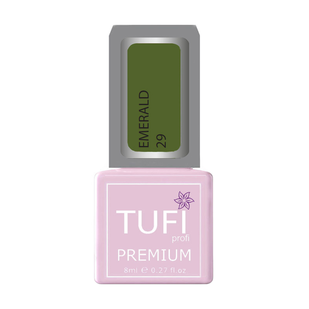 Гель-лак для нігтів Tufi profi Premium Emerald 29 Степова трава, 8 мл